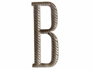 Russian alphabet capital letter "B" cypher 32 mm on shoulder boards silver Imperial Russia WWI