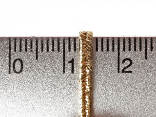 Сутаж золотой тонкий для расшивки гусарских мундиров, 2 мм. Россия, копия.