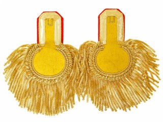 Officers Eupalets 1st grenadiers division, yellow, gold, red pipped. Replica