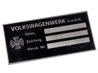 Табличка Volkswagenwerk G.m.b.H. для техники VW. Германия, копия.