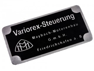 Табличка VARIOREX-STEUERUNG для машин Maybach, броневиков Sd.Kfz. 250, Sd.Kfz 252. Sd.Kfz 253, Sd.Kfz 10 тягачей. Германия, копия