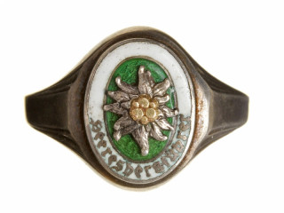 Кольцо "Горный проводник" с изображением эдельвейса, Германия, копия