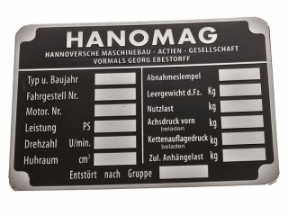 Табличка HANOMAG для броневика  Sd.Kfz.251 или тягача Sd.Kfz.11 Германия, Копия