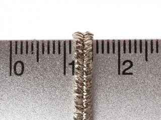 Сутаж серебряный толстый для расшивки гусарских мундиров, 3,5 мм. Россия, копия.