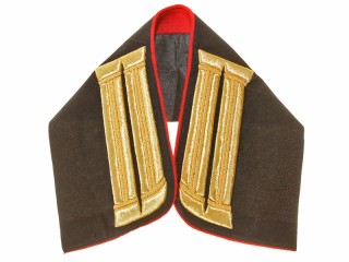 Embroidered collar officer army artillery, cossack artillery, horse artillery black velvet/gold Russia, Replica