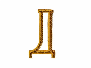 Russian Alphabet small letter cypher "д" on shoulder boards, lower case, gold plated, Imperial Russia WWI