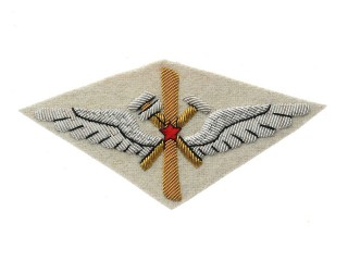 Red Army Air Force uniform shoulder sleeve insignia patch model 1920-1930 (technical staff) white cloth, USSR WW2, replica