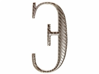 Russian alphabet capital letter "Э" cypher 32 mm on shoulder boards silver Imperial Russia WWI