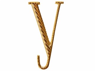 Russian alphabet capital letter "У" cypher BIG 32 mm on shoulder boards gold Imperial Russia WWI