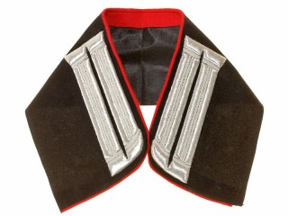 Embroidered collar officer army air force pilots, engineers, armored cars black velvet/silver. Russia, Replica