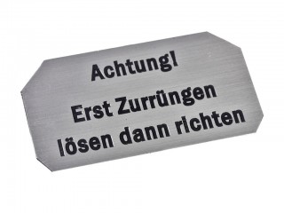 Алюминиевая табличка ACHTUNG Erst zurrungen Losen dann richten на прицел для танков Wehrmacht. Германия, копия.