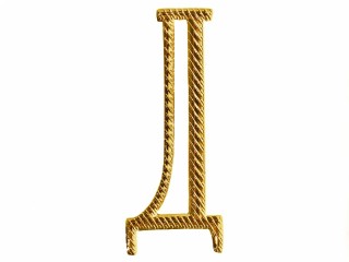 Russian alphabet letter "Д" cypher BIG 32 mm on shoulder boards gold Imperial Russia WWI