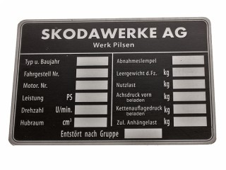 Табличка Skodawerke A G для броневика  Sd.Kfz.251 или тягача Sd.Kfz.11 Германия, Копия