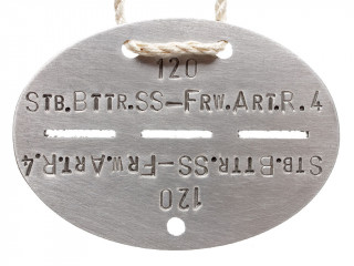 Личный опознавательный жетон (штаб батареи добровольческого артиллерийского полка войск СС). Германия, копия