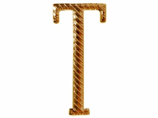 Russian alphabet capital letter "Т" cypher BIG 32 mm on shoulder boards gold Imperial Russia WWI