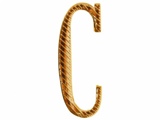 Russian alphabet capital letter "С" cypher BIG 32 mm on shoulder boards gold Imperial Russia WWI