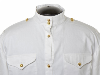 Гимнастическая рубаха пехоты х/б летняя белая для офицеров, изготовление по предварительному заказу, Россия, копия