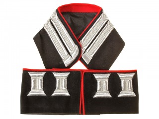 Embroidered collar officer army air force pilots, engineers, armored cars black velvet/silver. Russia, Replica