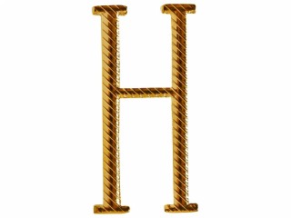 Russian alphabet capital letter "Н" cypher BIG 32 mm on shoulder boards gold Imperial Russia WWI