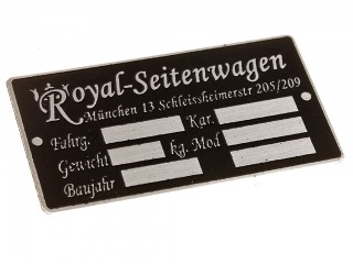 Табличка ROYAL-SEITENWAGEN, Германия, Копия