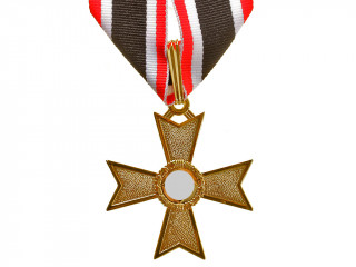 Knights Cross of the War Merit without Swords in Gold (Ritterkreuz des Kriegsverdienstkreuzes), Germany WW2, replica