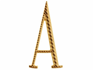 Russian alphabet capital letter "A" cypher 32 mm on shoulder boards gold Imperial Russia WWI