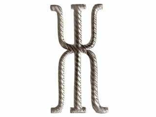 Russian alphabet capital letter "Ж" cypher 32 mm on shoulder boards silver Imperial Russia WWI