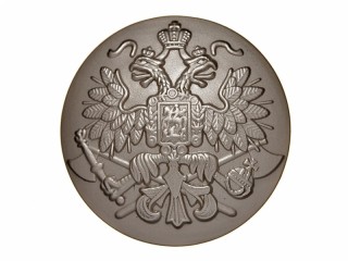 EM/NCO SAPPER Button State Seal on axes 22 mm white silver plated Imperial Russian WWI