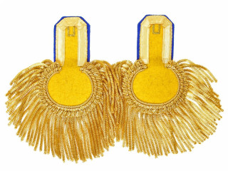 Officers Eupalets 2nt grenadiers division, yellow, gold, blue pipped. Replica