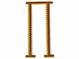 Russian alphabet capital letter "П" cypher BIG 32 mm on shoulder boards gold Imperial Russia WWI