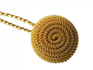 Петля золотая с розеткой для ношения офицерского шейного знака (горжета). Россия, копия
