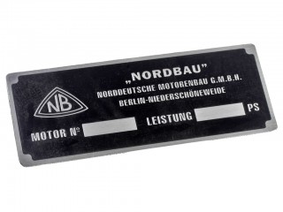 Табличка "NORDBAU" Norddeutsche Motoren GmbH, Berlin-Niederschöneweide. Германия, Копия. 
