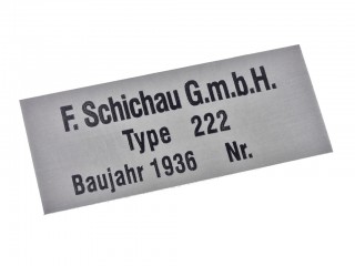 Табличка F. Schichau G.m.b.H. Type 222 на броневики Sd.kfz 222. Германия, Копия. 