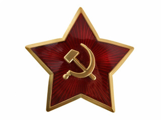 Красная звезда на головной убор для среднего и старшего  комсостава РККА образца 1936 года (38 мм). СССР, копия