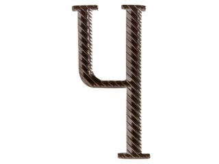 Russian alphabet capital letter "Ч" cypher 32 mm on shoulder boards black Imperial Russia WWI