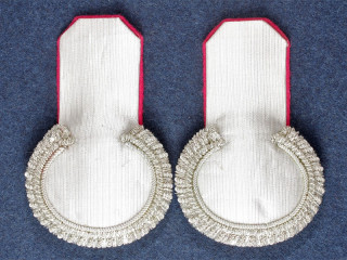 Ober-Officers Guards Eupalets Imperial Russia, Silver with strawberry-color underlay.Russia. Replica  