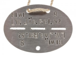 Личный опознавательный жетон (добровольный помощник Вермахта, истребительный полк Люфтваффе), Германия, копия