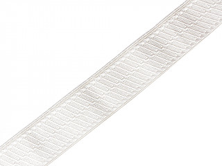 Галун металлический полуштабский широкий серебряный (27 мм). Россия, копия