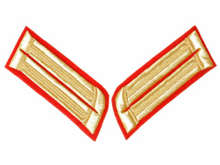 Officers collar patches Gold on Red, 1st regiments in infantry divisions, Russia, Replica.