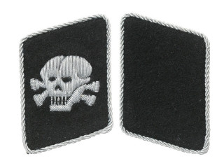 Totenkopf Collar Insignia, Waffen SS, Germany, Replica