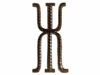 Russian alphabet capital letter "Ж" cypher 32 mm on shoulder boards black Imperial Russia WWI