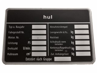 Табличка HUL для тягачей Sd.Kfz. и броневиков позднего периода войны Германия, Копия