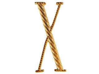 Russian alphabet capital letter "Х" cypher BIG 32 mm on shoulder boards gold Imperial Russia WWI