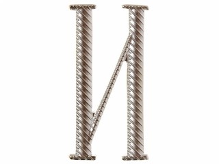 Russian alphabet capital letter "И" cypher 32 mm on shoulder boards silver Imperial Russia WWI