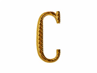 Russian Alphabet small letter cypher "с" on shoulder boards, lower case, gold plated, Imperial Russia WWI