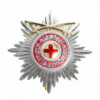 Звезда (знак) Ордена Святой Анны 1-й степени с мечами (на верхнем луче)