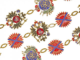 CHAIN DECORATION WITH COLLAR FOR BADGE OF ORDER OF ST. ANDREW THE APOSTLE THE FIRST-CALLEd, IMPERIAL RUSSIA WWI
