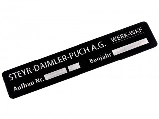 Табличка STEYR-DAIMLER-PUCH A.G. werk-WKF. Германия, копия.