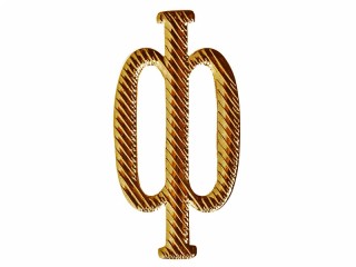 Russian alphabet capital letter "Ф" cypher BIG 32 mm on shoulder boards gold Imperial Russia WWI
