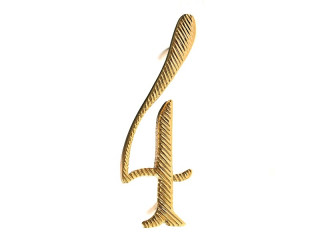 "4" Shoulder Boards Emblem, Yellow-Finish, Russia, Replica